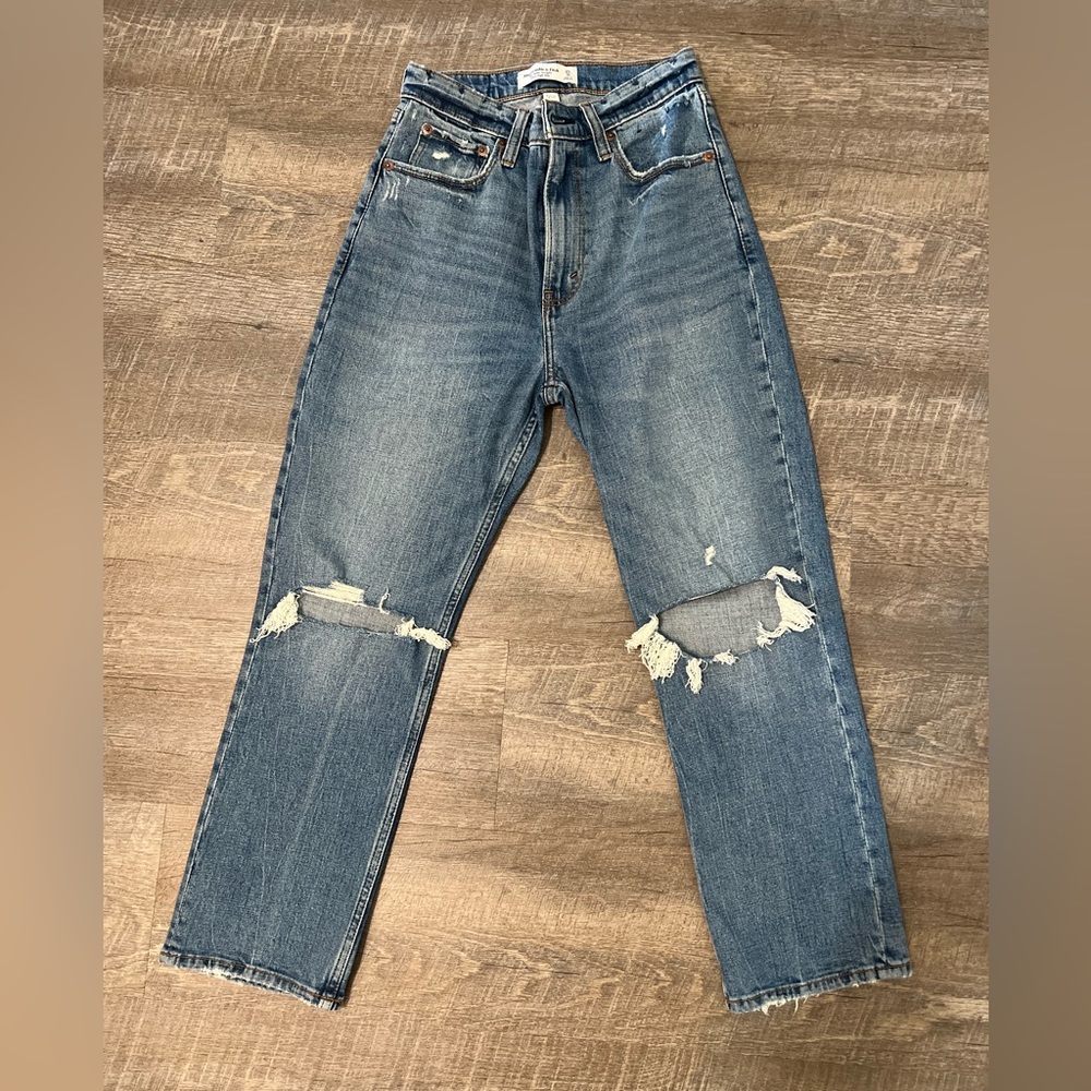 Abercrombie & Fitch curve love ankle straight ultra high rise jean in 25/0 S